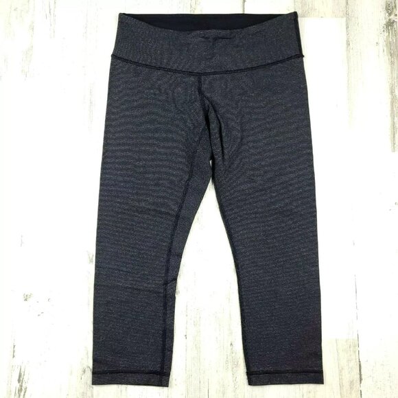 Lululemon Wunder Under Legging Black Womens Size 8 Cropped - Picture 1 of 6